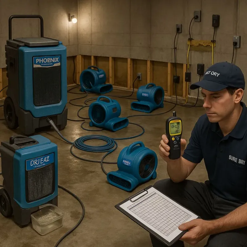 Structural Drying and Dehumidification process in Frankton, IN
